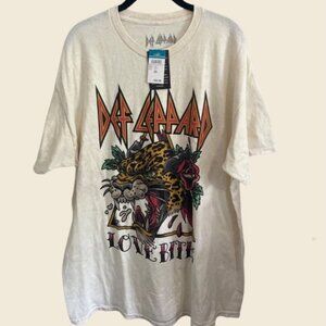 Goodie Two Sleeves NWT Def Leppard Love Bites Retro Style T-Shirt Mens Size 2x